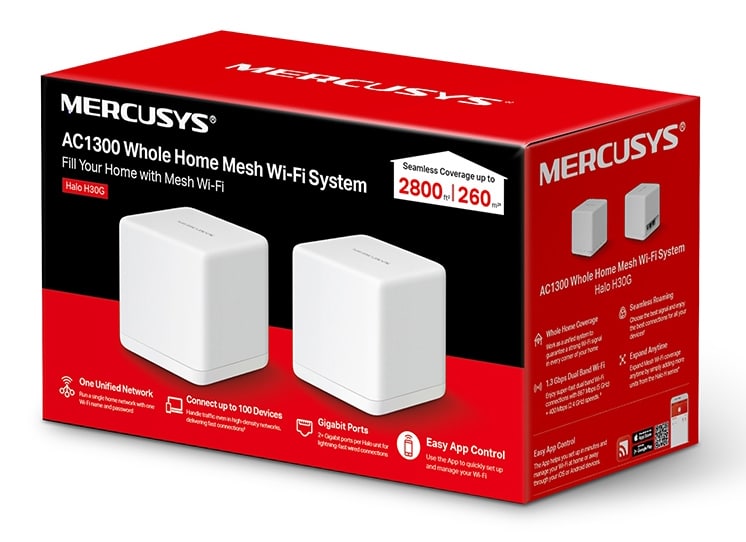 Σύστημα Wi-Fi πλέγματος MERCUSYS Halo H30G, 1.3Gbps διπλής ζώνης, 2τμχ, Έκδ. 1.0 - Image 4