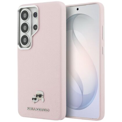 Karl Lagerfeld Saffiano KC Metal Logo - θήκη για Samsung Galaxy S26 Ultra - Ροζ
