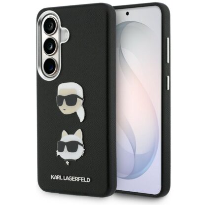 Karl Lagerfeld Saffiano Double Heads Metal - θήκη για Samsung Galaxy S26 - Μαύρο