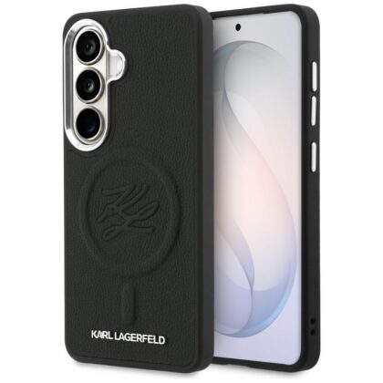Θήκη Karl Lagerfeld με ανάγλυφα γράμματα MagSafe για Samsung Galaxy S26 Plus μαύρη