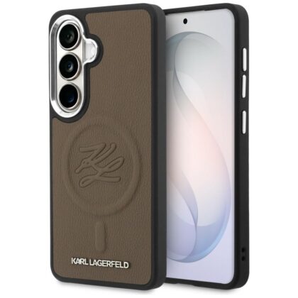 Karl Lagerfeld Embossed Ring Initial & Metal Logo - θήκη για Samsung Galaxy S26 - Καφέ