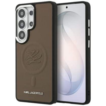 Karl Lagerfeld Embossed Ring Initial & Metal Logo - θήκη για Samsung Galaxy S26 Ultra - Καφέ