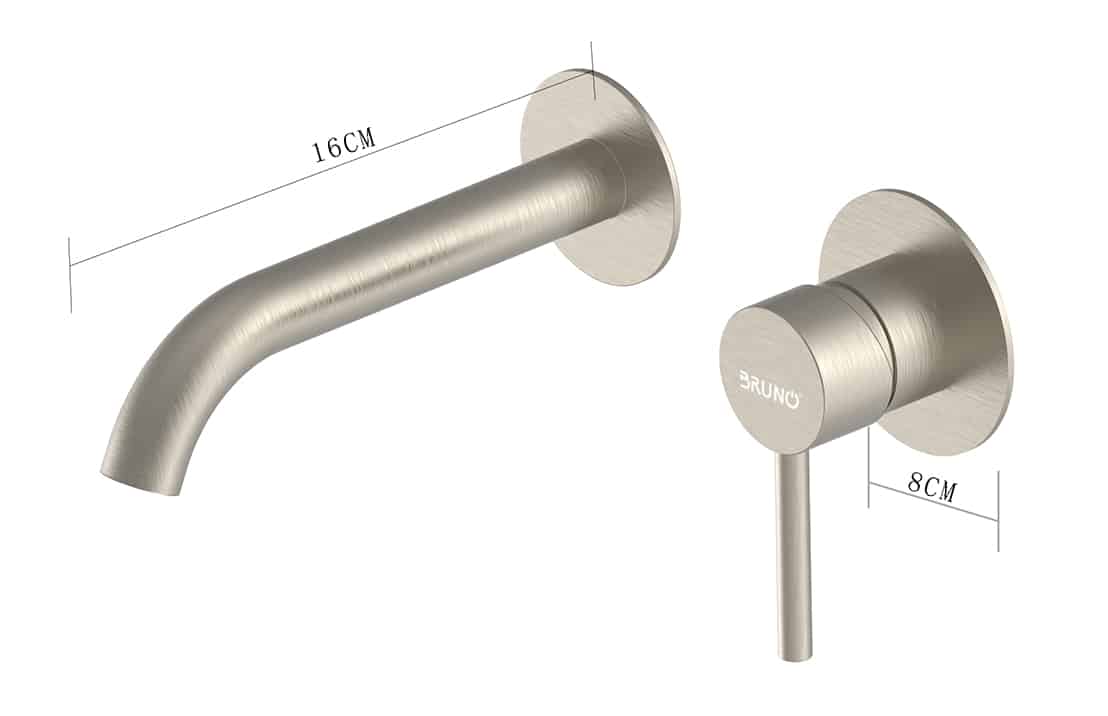 BRUNO μπαταρία νιπτήρα M61615-207, εντοιχισμού, αναμεικτική, ασημί - Image 6