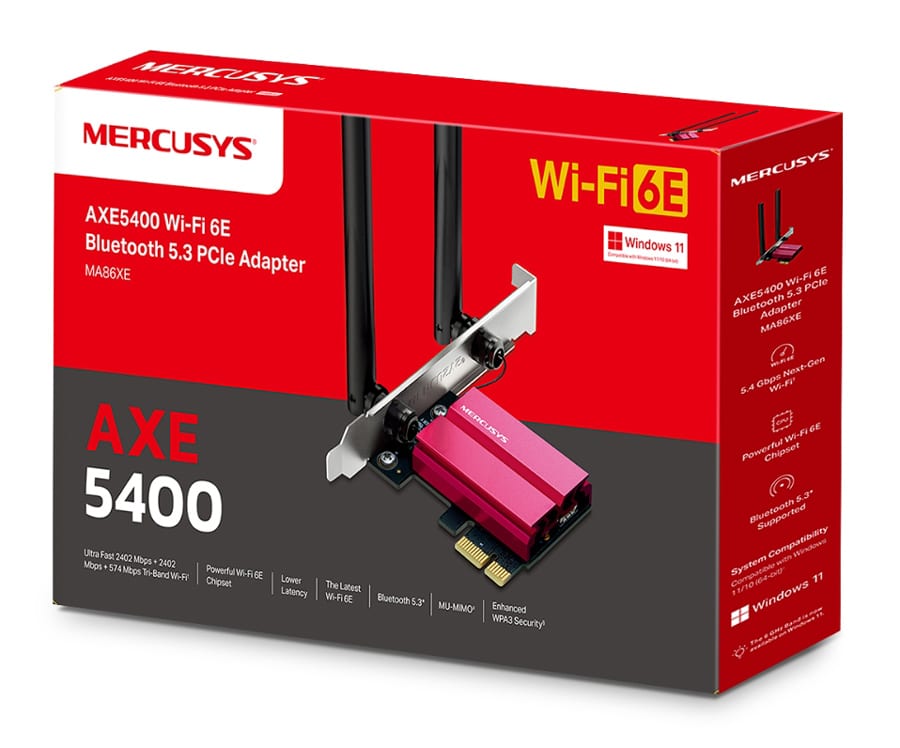 MERCUSYS κάρτα δικτύου MA86XE, AXE5400, Wi-Fi 6E, Bluetooth, PCIe, V.2.0 - Image 6