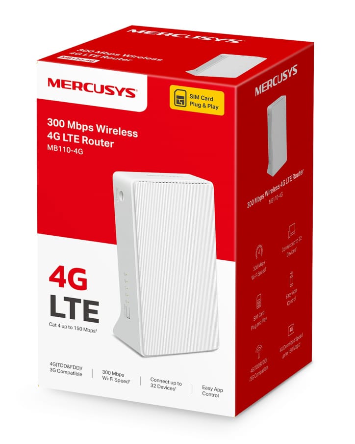 Δρομολογητής MERCUSYS MB110-4G, 4G LTE, WiFi 300 Mbps, Έκδ. 2.0 - Image 7