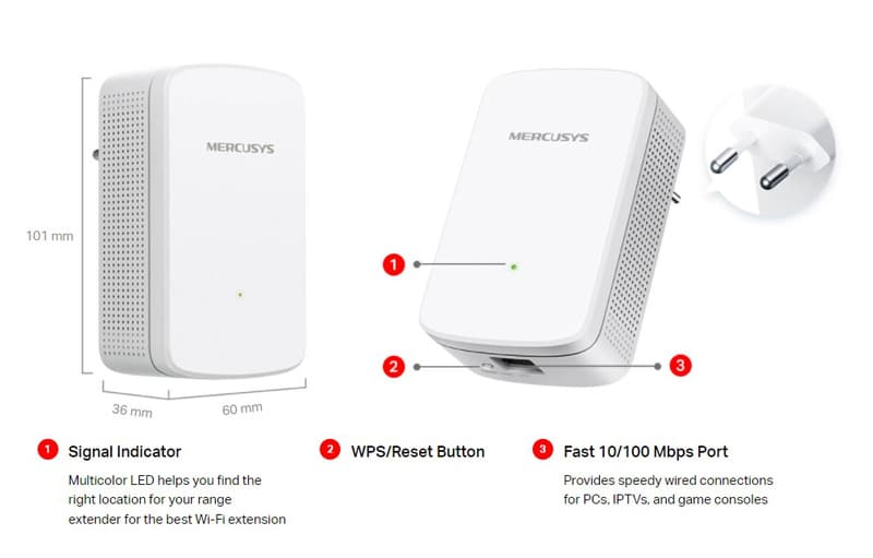 Επέκταση εμβέλειας Wi-Fi MERCUSYS ME10, 300Mbps, Έκδ. 1.0 - Image 4