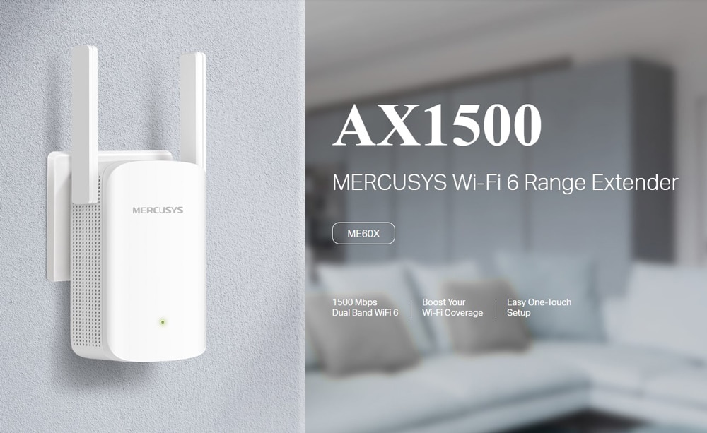 Επέκταση εμβέλειας MERCUSYS ME60X, WiFi 6, 1500Mbps AX1500, Έκδ. 1.0 - Image 2