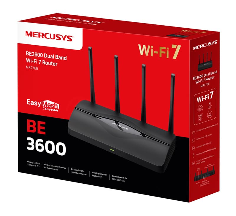 Δρομολογητής MERCUSYS MR27BE, WiFi 7, 3.6Gbps BE3600, EasyMesh, Έκδ. 1.20 - Image 3