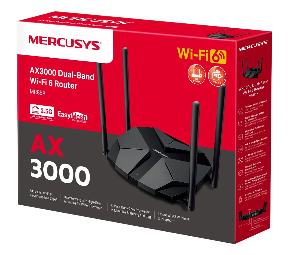 Δρομολογητής MERCUSYS MR85X, Wi-Fi 6, 3Gbps AX3000, Διπλή ζώνη - Image 9