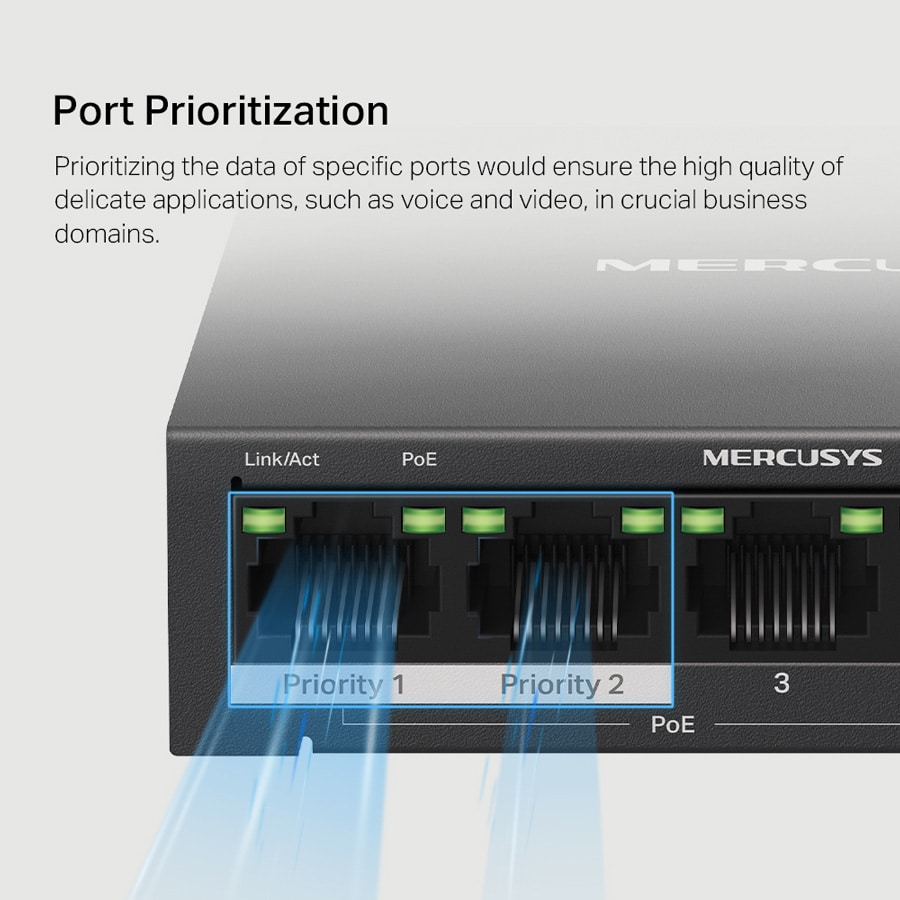 MERCUSYS Desktop Switch MS105GP, 5x 10/100/1000 Mbps, PoE+, Έκδ. 1.0 - Image 6