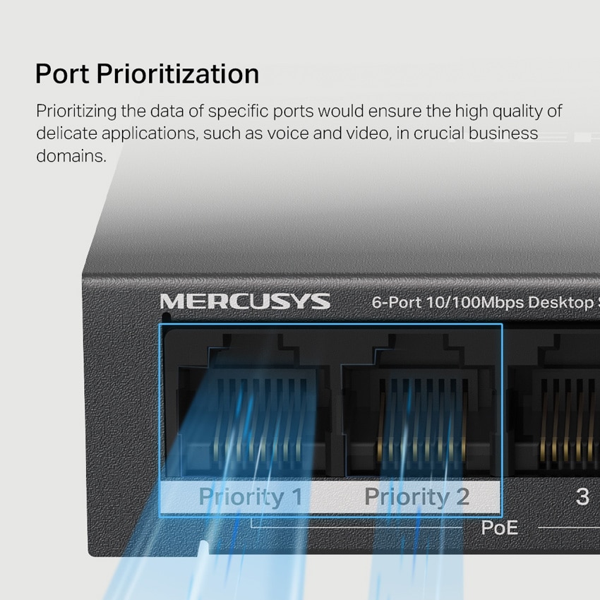 MERCUSYS Desktop Switch MS106LP, 6x 10/100 Mbps, PoE+, Έκδ. 1.0 - Image 6