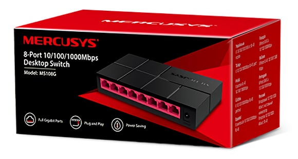 MERCUSYS Desktop Switch MS108G, 8x 10/100/1000 Mbps, Έκδ. 1 - Image 4