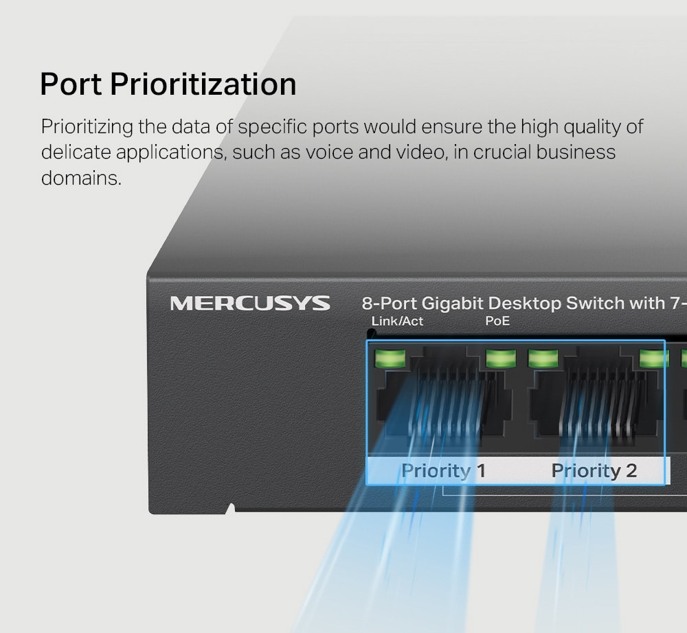 MERCUSYS Desktop Switch MS108GP, 8x 10/100/1000 Mbps, PoE+, Έκδ. 1.0 - Image 6