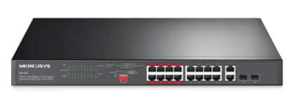 Διακόπτης rackmount MERCUSYS MS118CP, 16x 10/100Mbps PoE+ & 2x Gigabit θυρές, UN/1.0