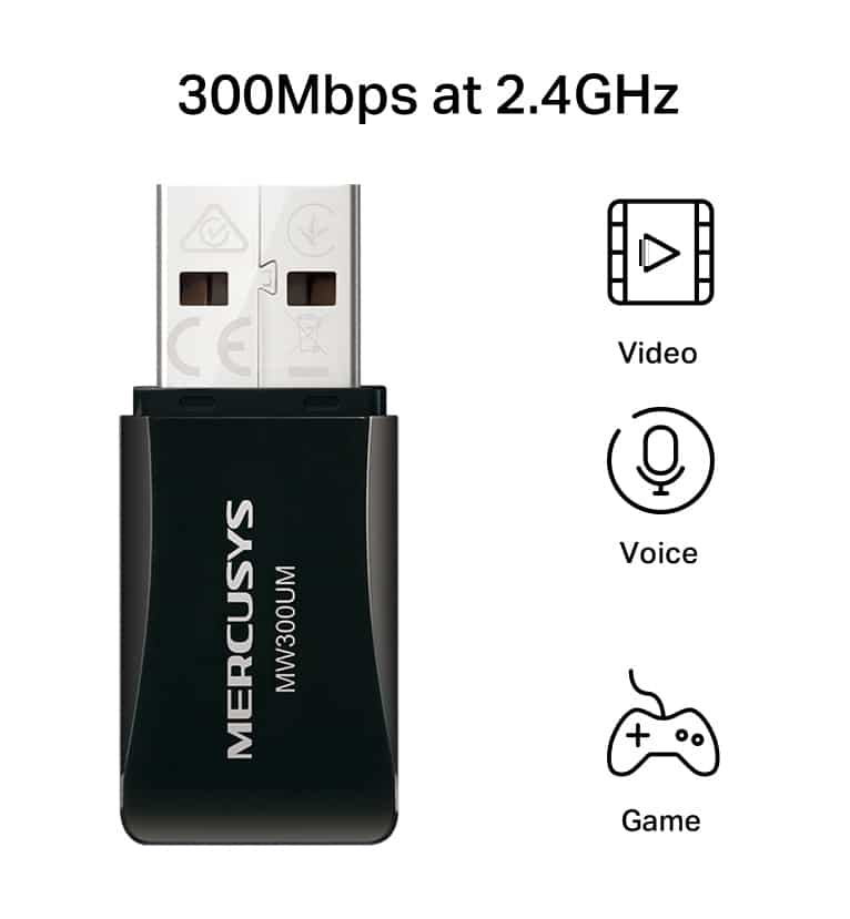 MERCUSYS ασύρματος USB αντάπτορας δικτύου MW300UM, 300Mbps, Ver 4.0 - Image 3