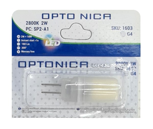 OPTONICA LED λάμπα 1603, 2W, 2800K, 180lm, G4 - Image 3