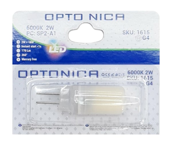 OPTONICA LED λάμπα 1615, 2W, 6000K, 170lm, G4 - Image 3