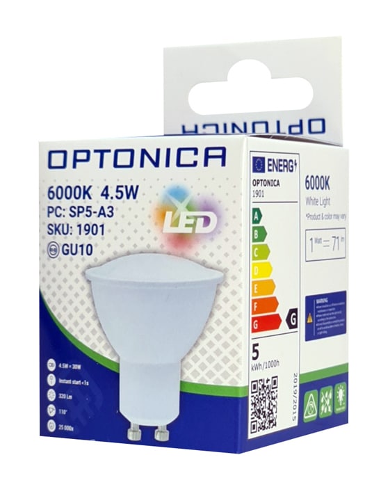 OPTONICA LED λάμπα spot 1901, 4.5W, 6000K, GU10, 320lm - Image 3