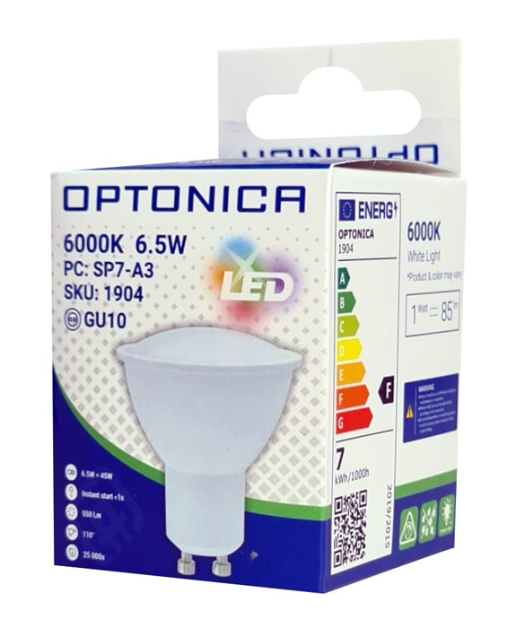 OPTONICA LED λάμπα spot 1904, 6.5W, 6000K, GU10, 550lm - Image 3