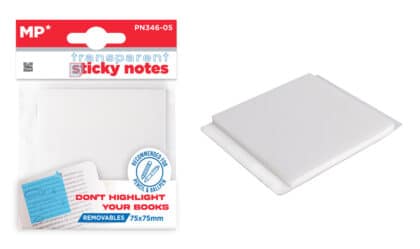 MP αυτοκόλλητα χαρτάκια σημειώσεων PN346-05, 75x75mm, διάφανα, 50τμχ