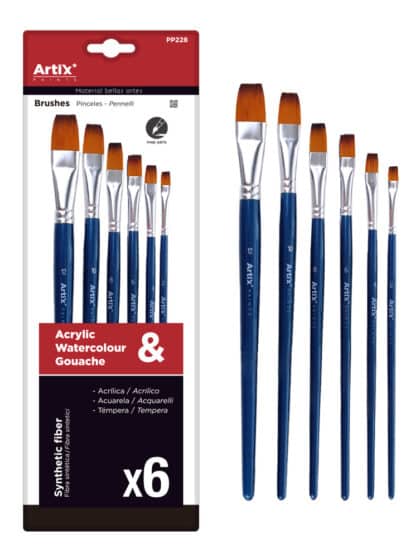 ARTIX PAINTS σετ πινέλων ζωγραφικής PP228, μπλε, 6τμχ