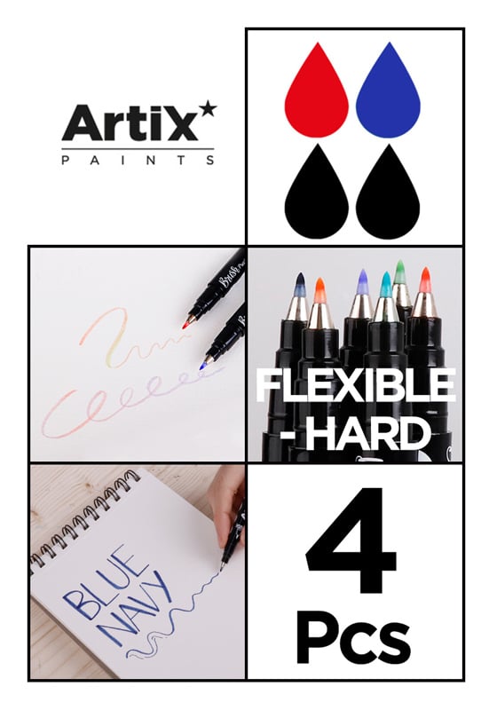 ARTIX PAINTS μαρκαδόρος σχεδίου PP928-01, μπλε/μαύρο/κόκκινο, 4τμχ - Image 2