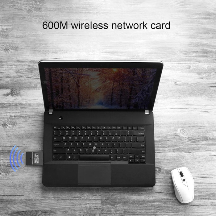 POWERTECH ασύρματος USB αντάπτορας δικτύου PT-1041, 600Mbps, 2.4/5GHz - Image 2