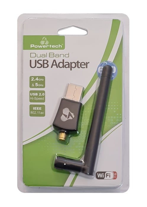 POWERTECH ασύρματος USB αντάπτορας δικτύου PT-1042, 600Mbps, 2.4/5GHz - Image 4