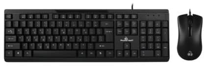 POWERTECH set ποντίκι & πληκτρολόγιο PT-1068, ενσύρματο, 1000DPI, μαύρο