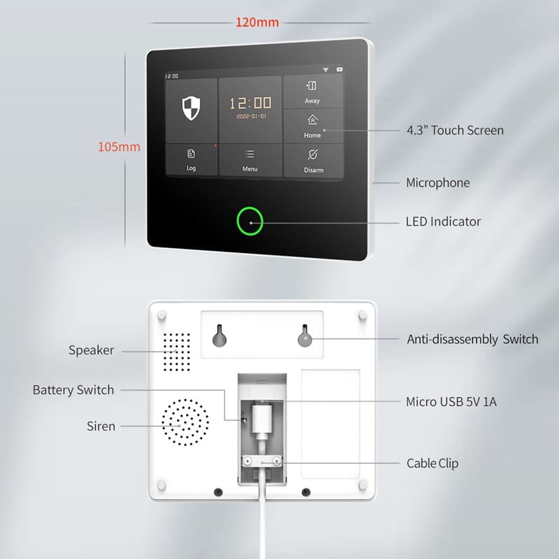 POWERTECH ασύρματο σύστημα συναγερμού PT-1125, αφής, Wi-Fi, 2G, TUYA - Image 4