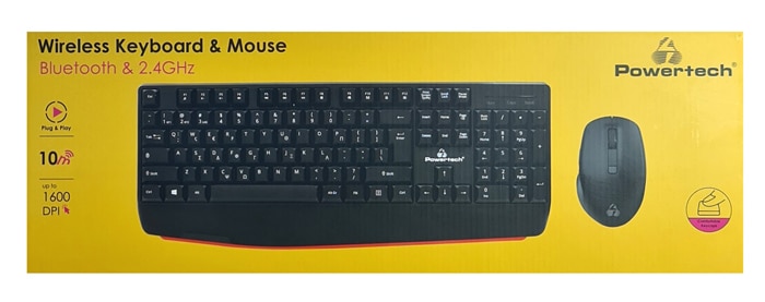 POWERTECH set ποντίκι & πληκτρολόγιο PT-1167, 2.4GHz & Bluetooth, μαύρο - Image 8