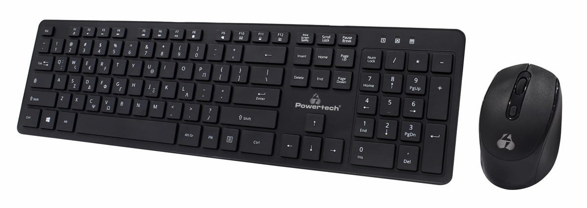 POWERTECH set ποντίκι & πληκτρολόγιο PT-1189, ασύρματο, 1600DPI, μαύρο - Image 2