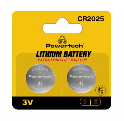 Powertech μπαταρίες λιθίου PT-1212, CR2025, 3V, 2τμχ