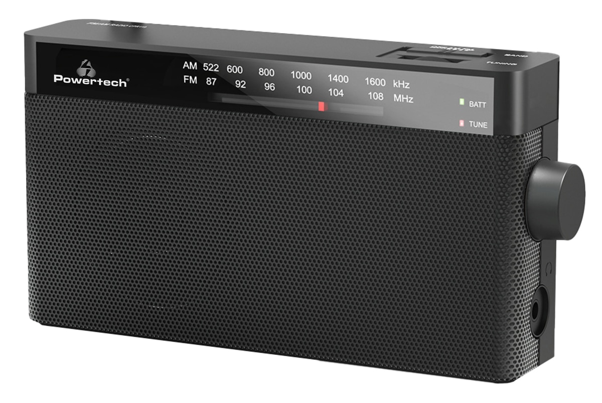 POWERTECH φορητό ραδιόφωνο PT-1244 με πτυσσόμενη κεραία, μαύρο - Image 3