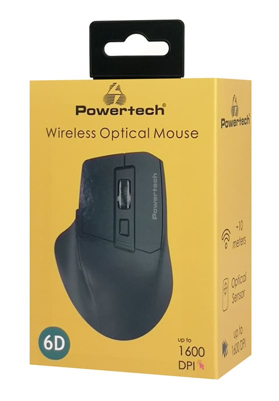 POWERTECH ασύρματο ποντίκι PT-1272, USB δέκτης, 1600DPI, μαύρο - Image 4