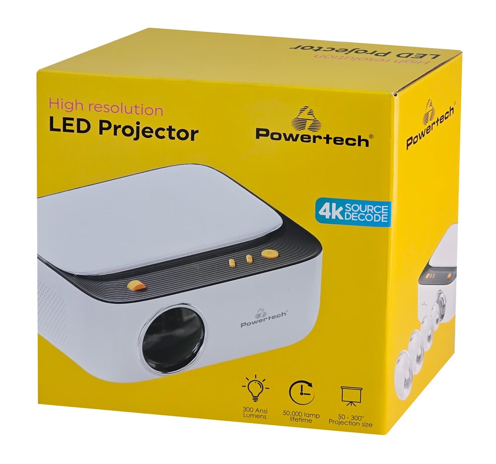 POWERTECH βιντεοπροβολέας PT-1307, 1080p, 300 ANSI lumens, λευκός - Image 5