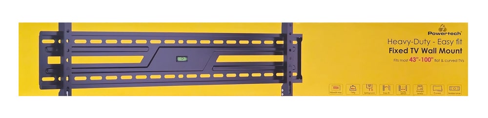 POWERTECH επιτοίχια βάση τηλεόρασης PT-1369, 43-100", έως 75kg, fixed - Image 9