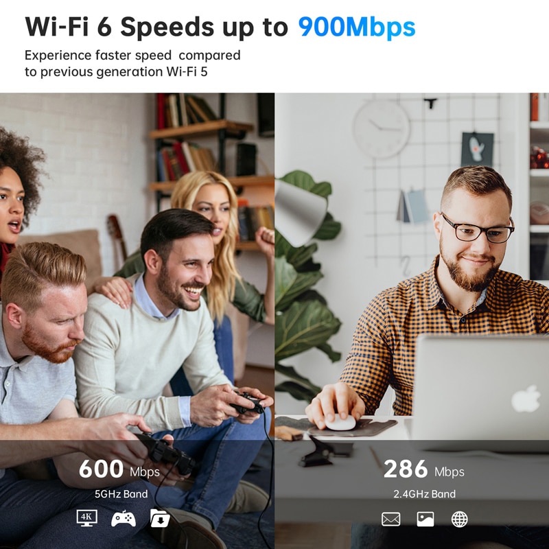POWERTECH ασύρματος USB αντάπτορας δικτύου & Bluetooth 5.3 PT-1386, 900Mbps WiFi 6 - Image 3