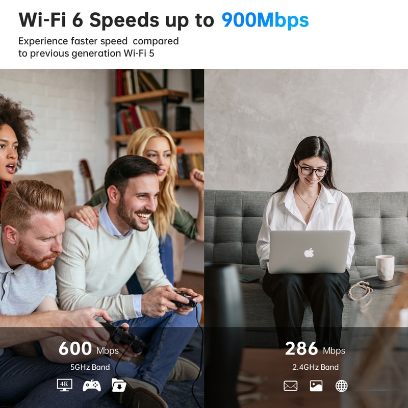 POWERTECH ασύρματος USB αντάπτορας δικτύου & Bluetooth 5.3 PT-1387, 900Mbps WiFi 6 - Image 3