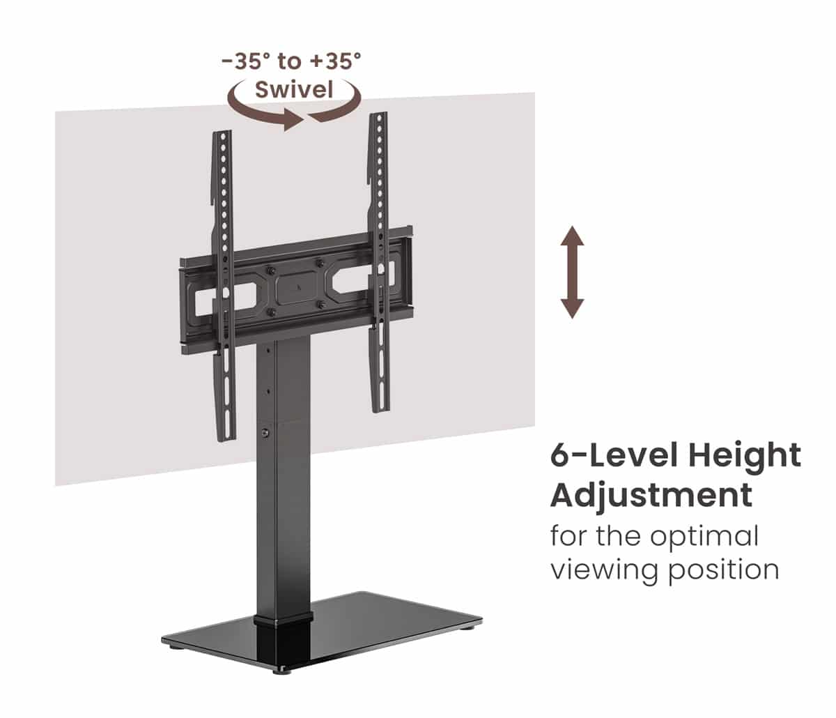 POWERTECH επιτραπέζια βάση τηλεόρασης PT-1445, 32-65", έως 40kg - Image 2