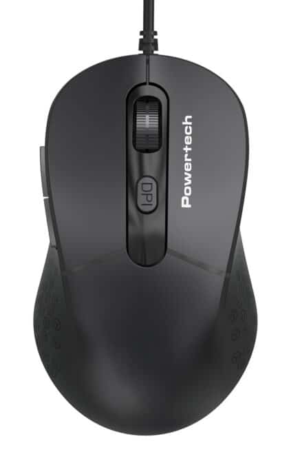 POWERTECH ενσύρματο ποντίκι PT-1467, οπτικό, έως 1600DPI, μαύρο