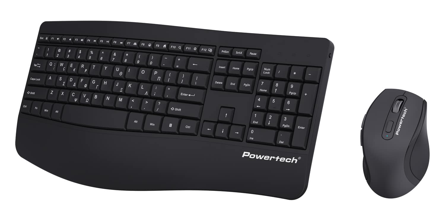 POWERTECH set ποντίκι & πληκτρολόγιο PT-1490, 2.4GHz & Bluetooth, μαύρο - Image 2