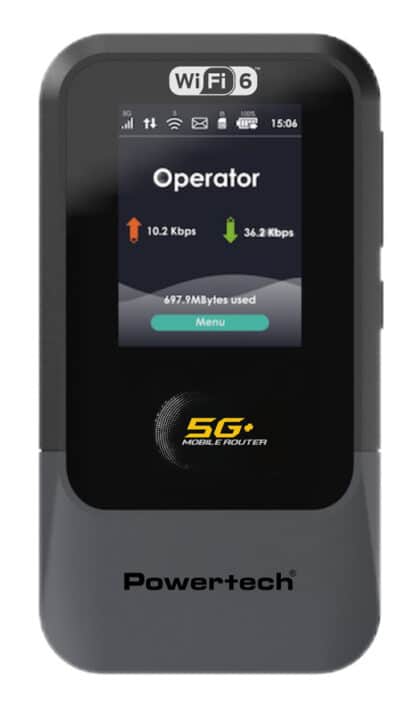 POWERTECH 5G κινητός δρομολογητής PT-1512, WiFi 6, AX900 διπλής ζώνης, 4000mAh
