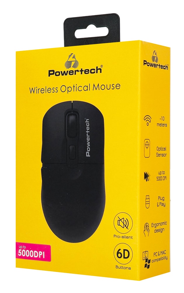 POWERTECH ασύρματο ποντίκι PT-1542, 2.4GHz, έως 5000DPI, αθόρυβο, μαύρο - Image 4