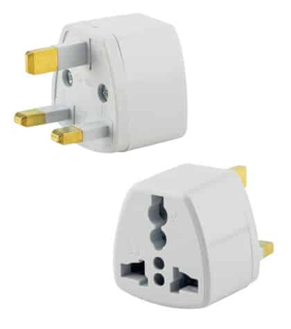 POWERTECH αντάπτορας ρεύματος PT-1545, UK/Universal, ατσάλι, λευκός