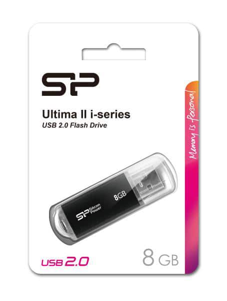 SILICON POWER USB Flash Drive Ultima II-I, 8GB, USB 2.0, μαύρο - Image 2