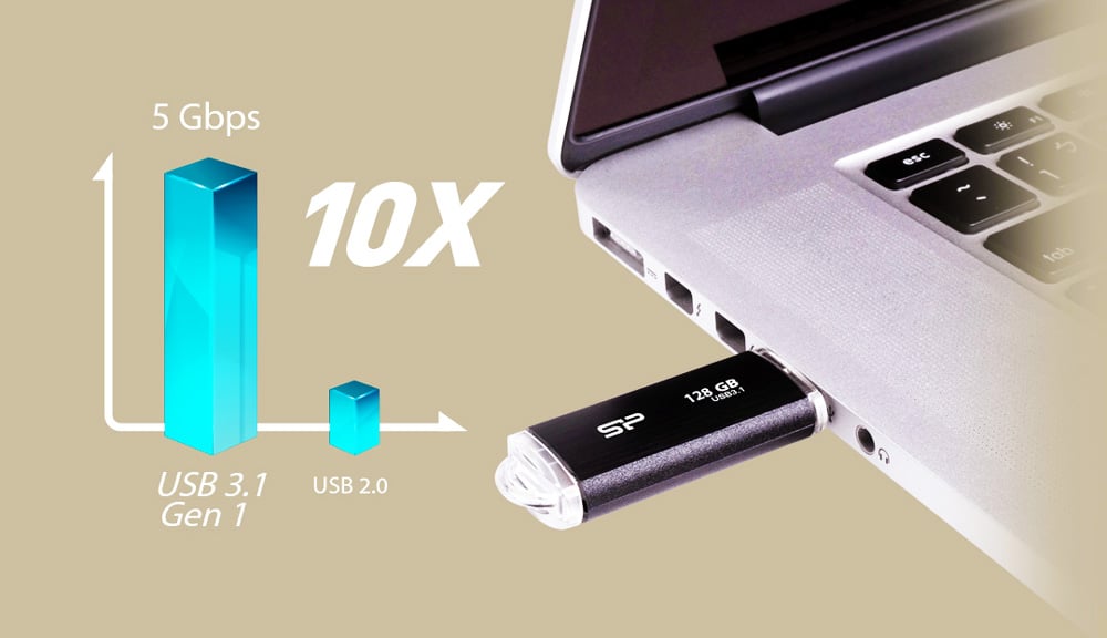 SILICON POWER USB Flash Drive Blaze B02, 16GB, USB 3.2, μαύρο - Image 2