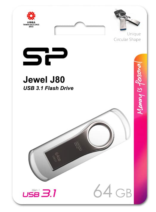 Μονάδα Flash USB SILICON POWER Jewel 80, 64GB, USB 3.2, ασήμι - Image 2