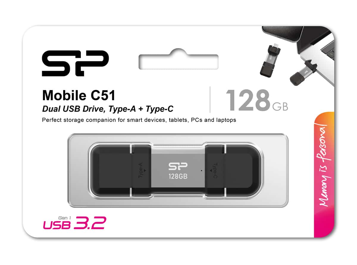 Μονάδα Flash USB SILICON POWER C51, USB/USB-C, 128GB, 120MBps, ασημί - Image 6