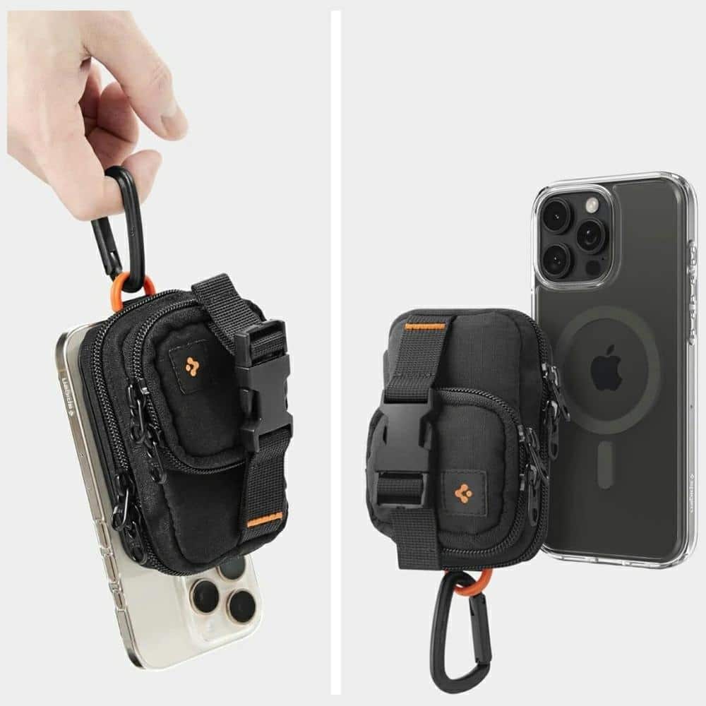 Μαγνητικός οργανωτής τηλεφώνου Spigen Snap Zip MagSafe μαύρος - Image 2